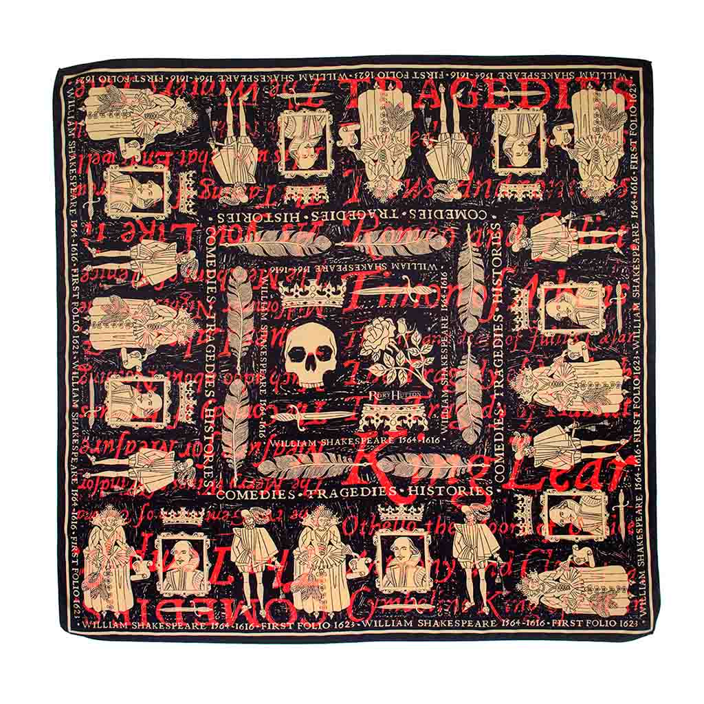 Shakespeare Red & Gold Folio Scarf