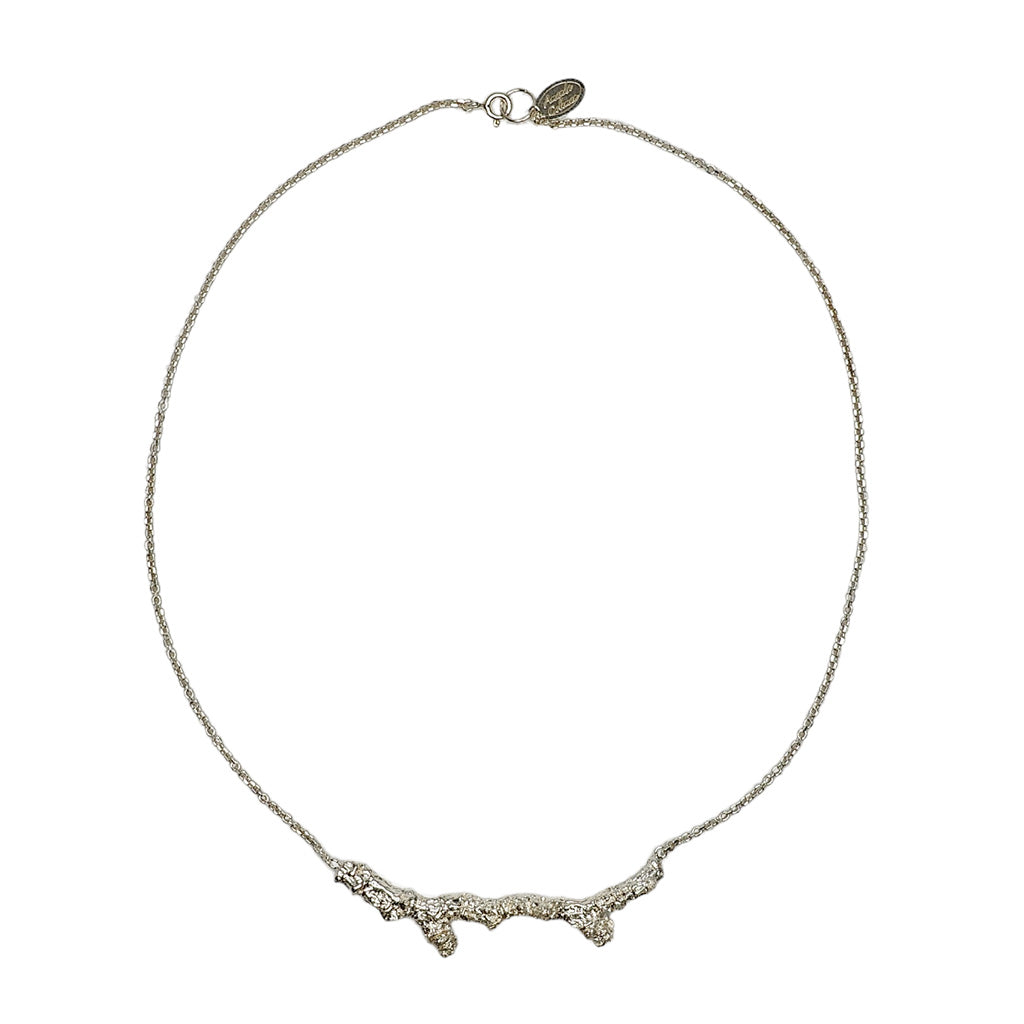 Long Silver Branch Necklace