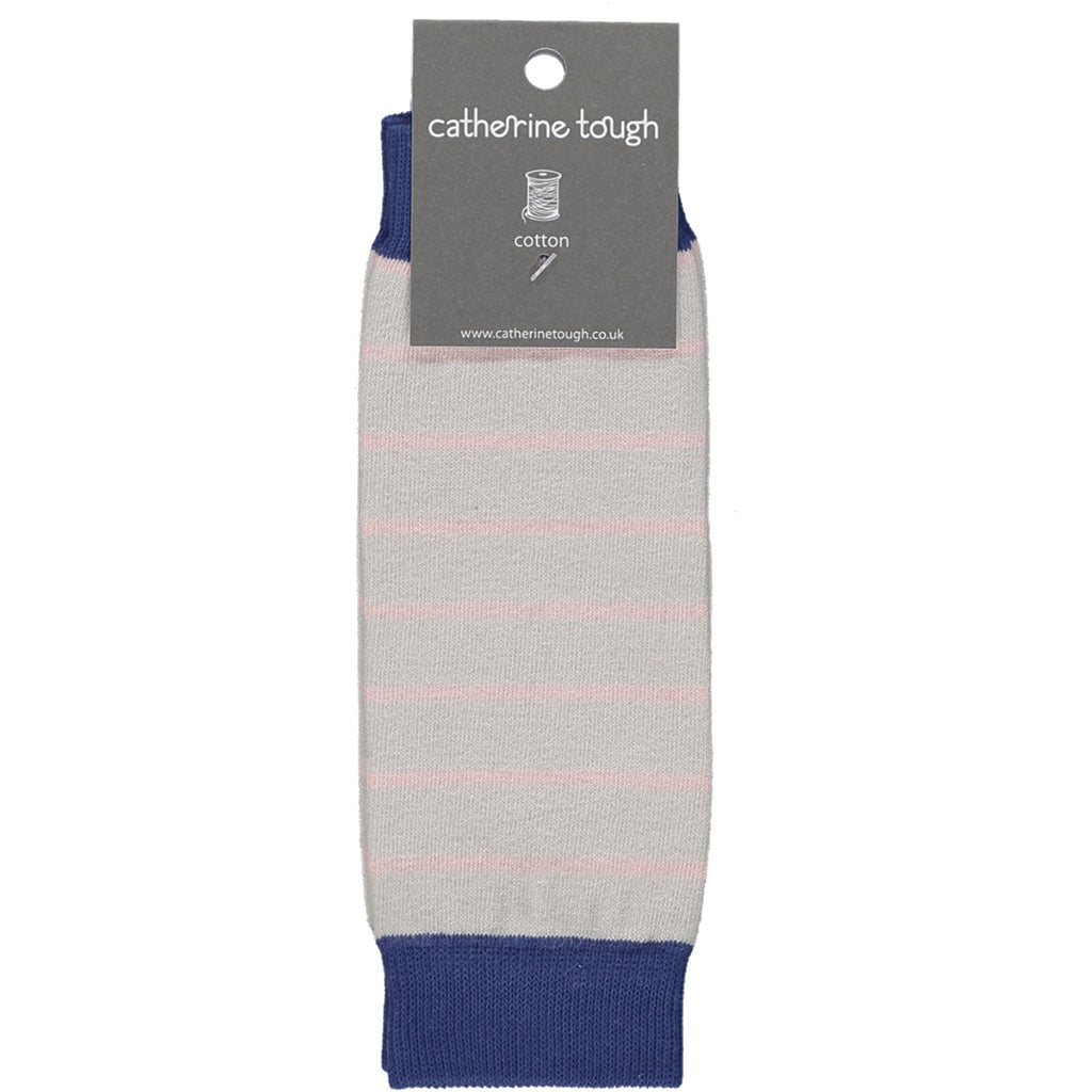 Children's Grey & Pink Stripe Leg Warmers