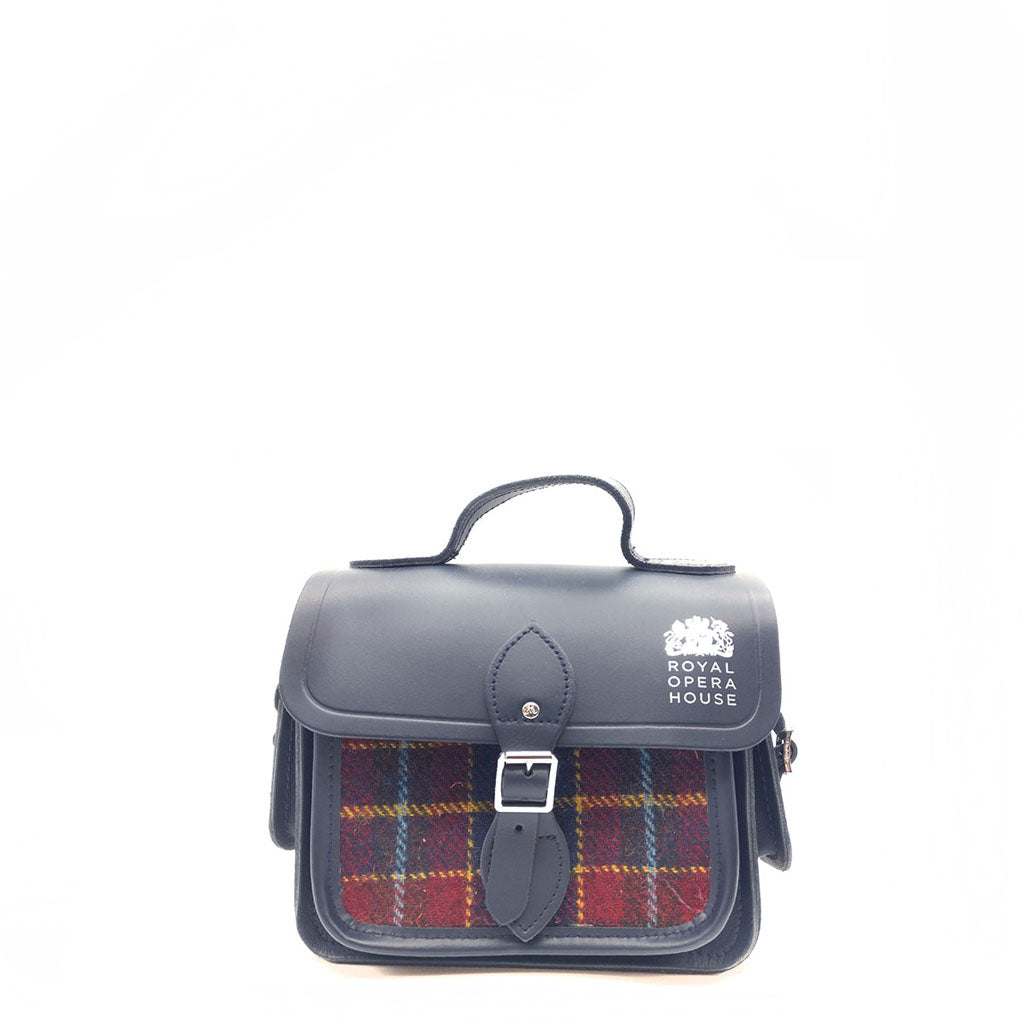 Small Tweed and Leather Travel Satchel