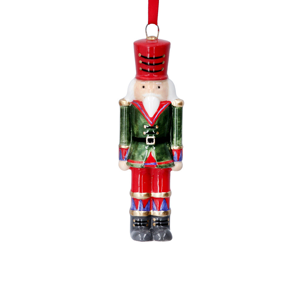 Ceramic Nutcracker Decoration with red hat
